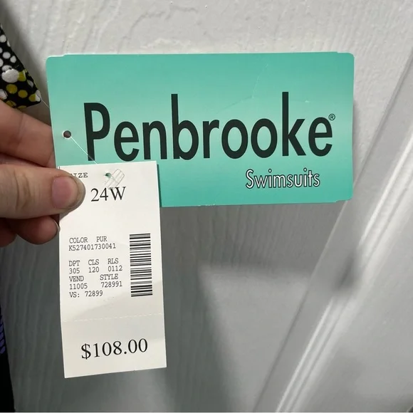 NWT Penbrooke Tankini Swimsuit Modest Size 24W Tropical - Picture 5 of 8